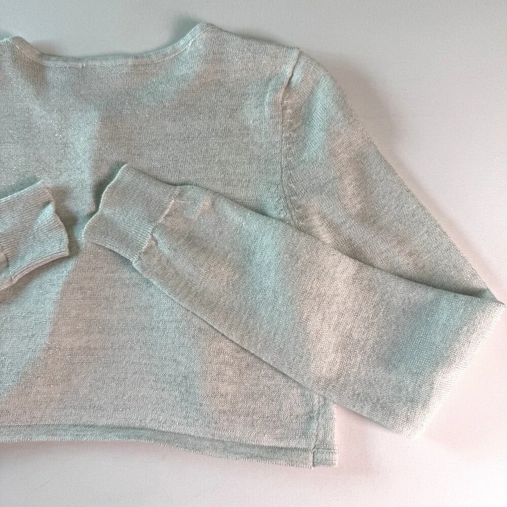 The Children's Place Girl's Sz 14 White Sparkle Shrug Crop Cardigan Sweater L/S